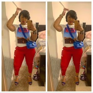 Red 3 Striped Joggers